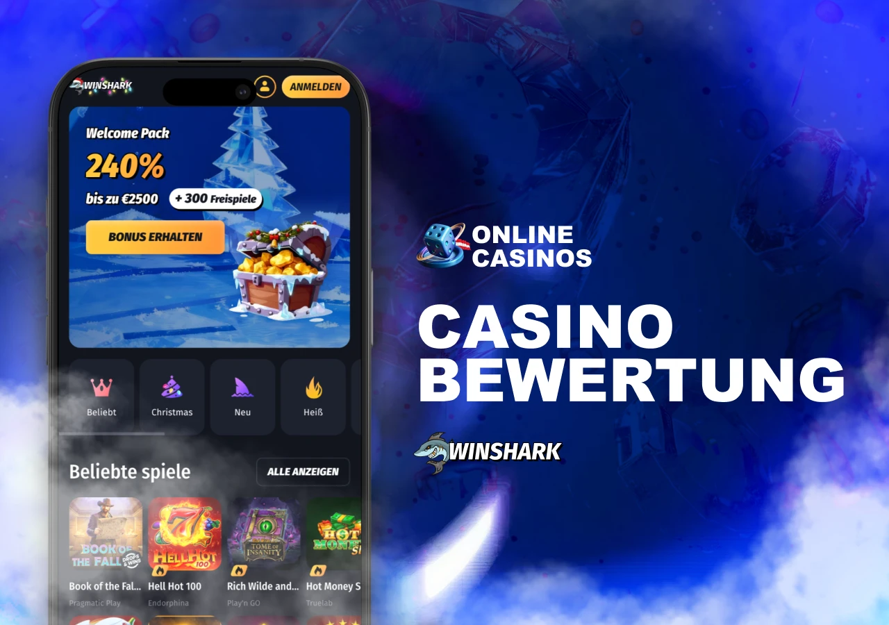 Ausführliche Bewertung von WinShark Casino mit Fokus auf Spiele, Boni und Funktionen